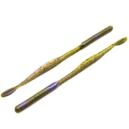 Junketing 9 in. Green & Pumpkin - Purple Haze Straight Wild Worm Fishing Lure, 8PK JU2983152